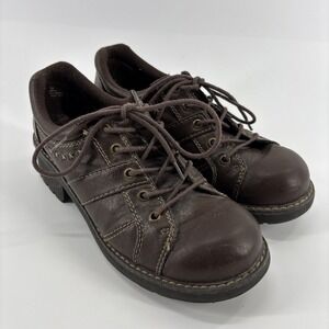 Vintage 90s Y2K Self Esteem Brown Chunky Platform Lace Up Oxford Shoes 7